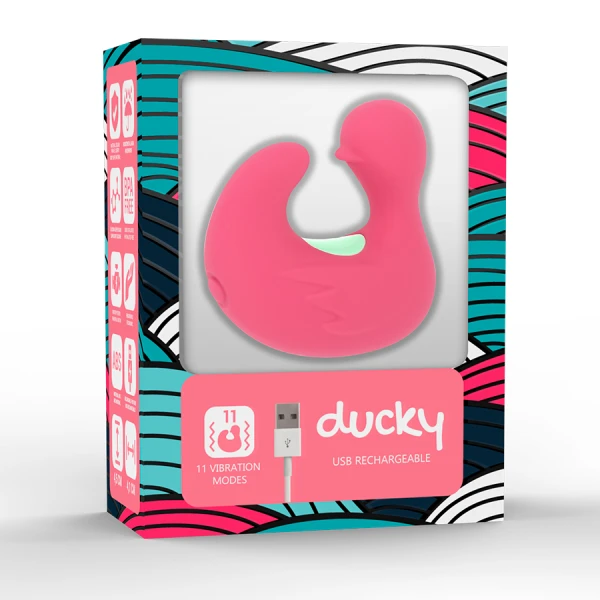 Happy Loky Duckymania oplaadbare siliconen stimulatorvinger, 4,5 cm