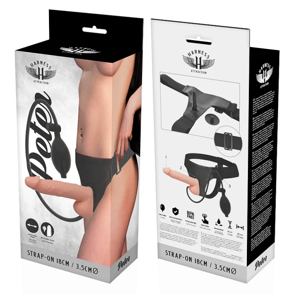 Harness Attraction Strap-On-harnas met opblaaspenis