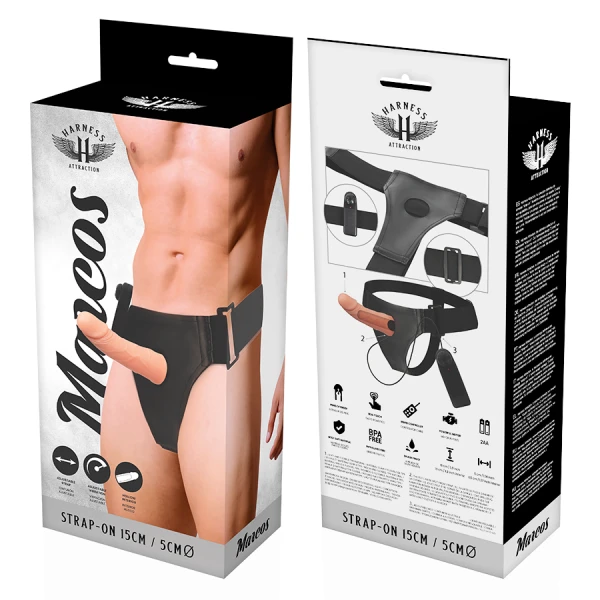 Harness Attraction Holle raam-penis met vibrator 15 x 5 cm