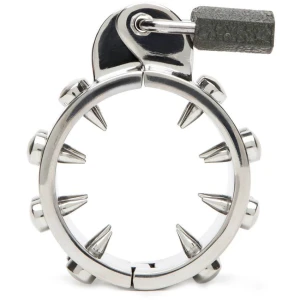 Metal Hard Keuschheitsring mit Stahlspikes gegen Erektion