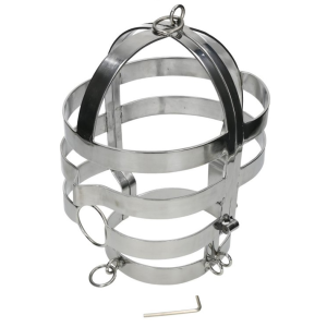 Metal Hard Stalen BDSM-masker met halsketting Metal Hard Stalen BDSM-masker met halsketting - Afbeelding 1