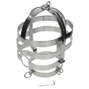 Metal Hard Stahl-BDSM-Maske mit Halskette