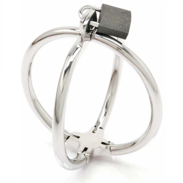 Metal Hard Criss-cross-Handschellen aus Edelstahl für Bondage