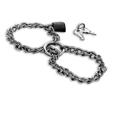 Metal Hard Handboeien met RVS ketting, 28 cm