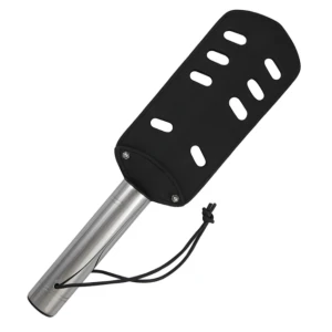 Metal Hard Spanking-Paddel aus Leder und Edelstahl mit Löchern, 45 cm