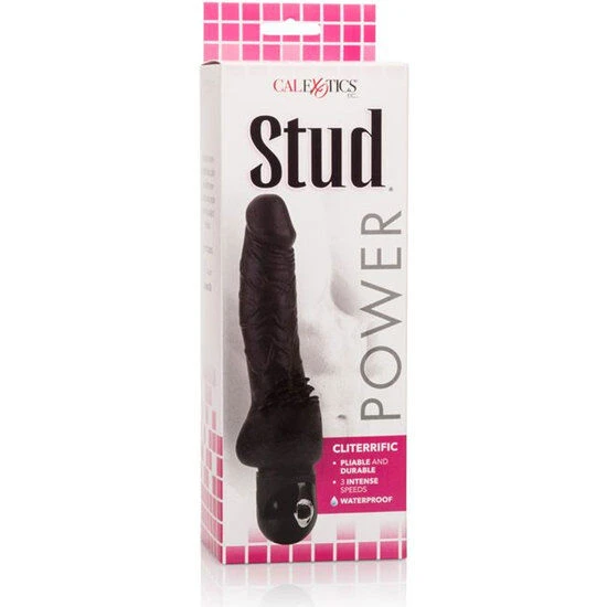 Calexotics Power Stud Cliterrific Naturvibrator schwarz, 19 cm