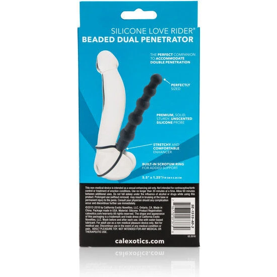Calexotics siliconen dubbele penetrator met parelketting, 14,5 cm