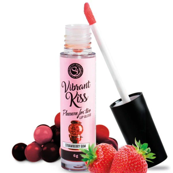 Secretplay Cosmetic Vibrant Kiss Strawberry GUM stimulerende lipgloss