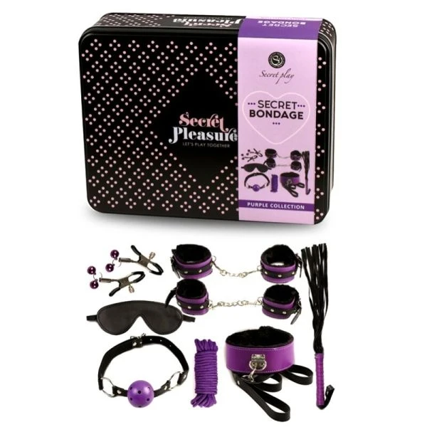 Secretplay 100% Fetish BDSM-set 8-delig in Purble / Black