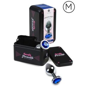 Secretplay Anale plug van metaal met diamantdecoratie, blauw Secretplay Anale plug van metaal met diamantdecoratie, blauw - Afbeelding 2