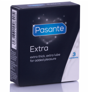 Pasante Extra Dick Condooms met glijmiddel, 3 stuks Pasante Extra Dick Condooms met glijmiddel, 3 stuks - Afbeelding 1