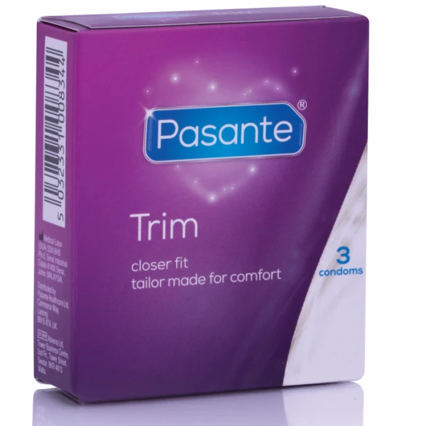 Pasante Thin Trim Condooms dun, smallere pasvorm, 3 stuks