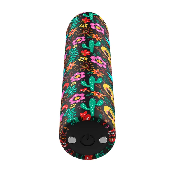 Custom Bullets oplaadbare bulletvibrator met 10 intensiteiten, bloemmotief