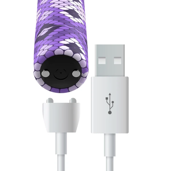 Custom Bullets oplaadbare mini-vibrator Snake Purple Magnetic 10V