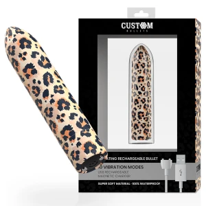 Custom Bullets rechargeable vibrating bullet Leopard 10 intensities