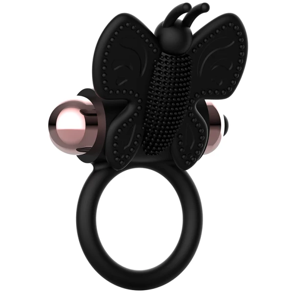 Coquette Toys Chic Desire Cock Ring with Butterfly Vibrator Black/Gold Coquette Toys Chic Desire Cock Ring with Butterfly Vibrator Black/Gold