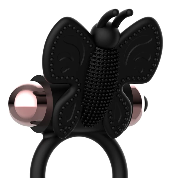 Coquette Toys Chic Desire Cock Ring with Butterfly Vibrator Black/Gold Coquette Toys Chic Desire Cock Ring with Butterfly Vibrator Black/Gold