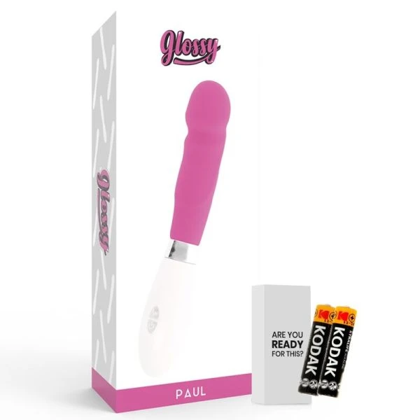 Glossy Paul Vibrator met realistische vorm, siliconen, 12 cm, roze