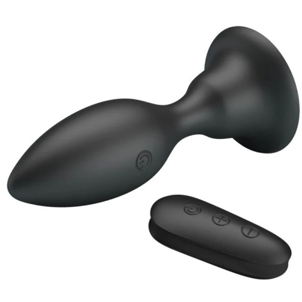 MR Play Anaalplug met trilling en afstandsbediening, siliconen, 108 mm