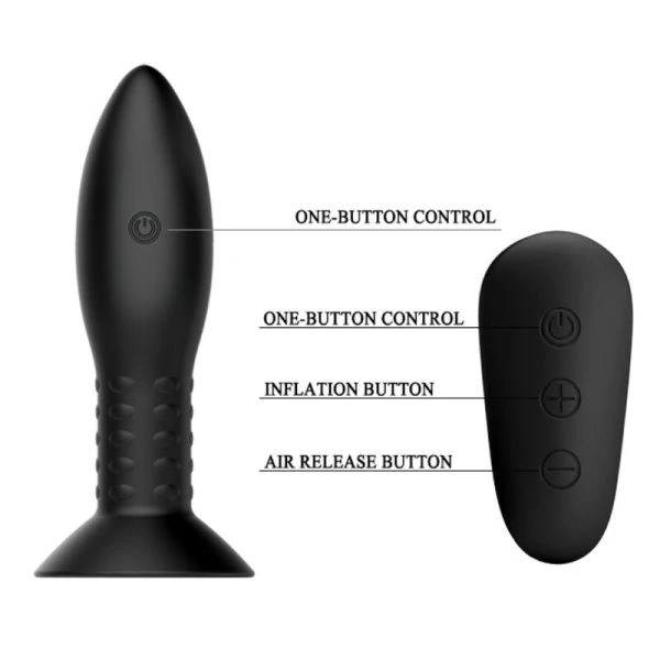 MR Play Analvibrator met roterende kralen en afstandsbediening