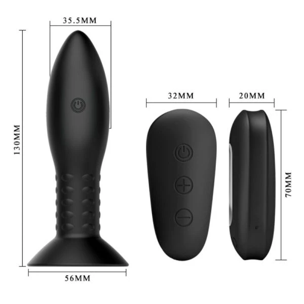 MR Play Analvibrator met roterende kralen en afstandsbediening
