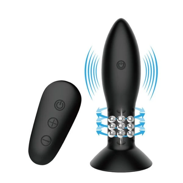 MR Play Analvibrator met roterende kralen en afstandsbediening
