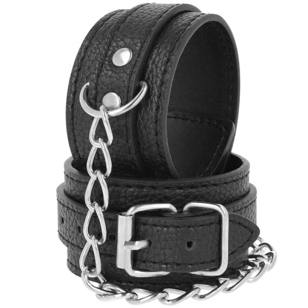 Darkness Bondage Handboeien van zwart gestructureerd leer Darkness Bondage Handboeien van zwart gestructureerd leer