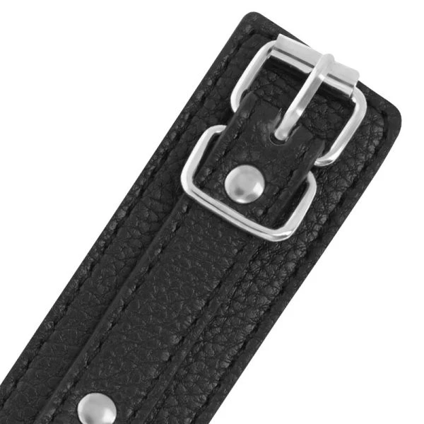 Darkness Bondage Handboeien van zwart gestructureerd leer Darkness Bondage Handboeien van zwart gestructureerd leer