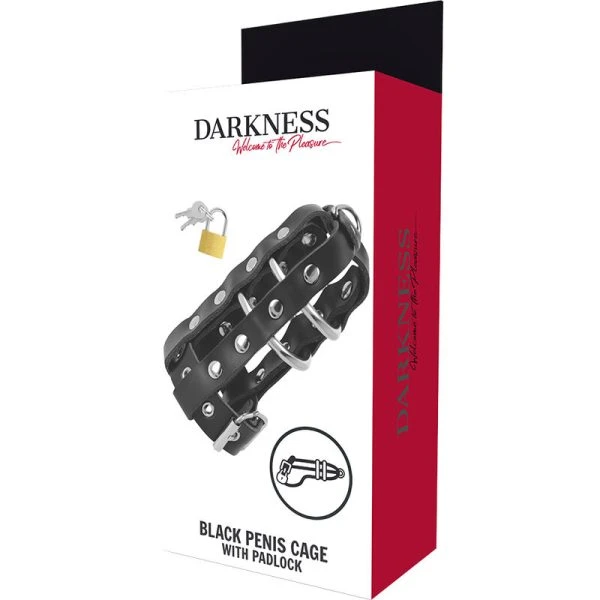 Darkness Bondage Kuisheidskooi van veganistisch leer met slot