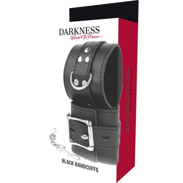 Darkness Bondage Handschellen aus Kunstleder mit Kette