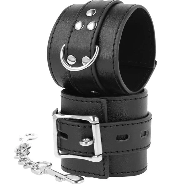 Darkness Bondage Handschellen aus Kunstleder mit Kette