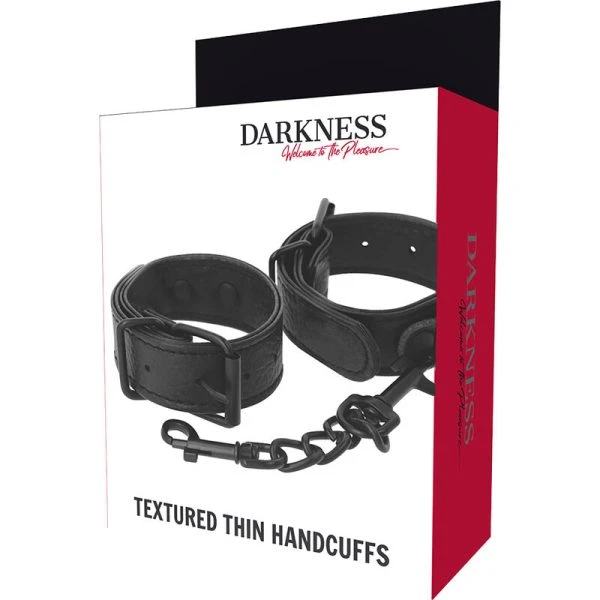 Darkness Bondage Handboeien met gesp, zwart