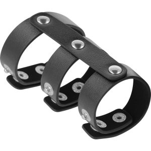 Darkness Bondage verstelbare dubbele penis- en testikelring van kunstleer Darkness Bondage verstelbare dubbele penis- en testikelring van kunstleer - Afbeelding 3