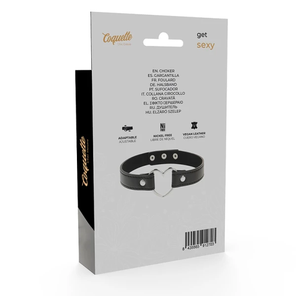 Coquette Accessories Vegan leren halsband met hart-hanger Coquette Accessories Vegan leren halsband met hart-hanger