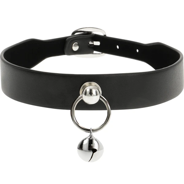 Coquette Accessories vegan leren halsketting met rammelaar en ringen