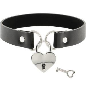 Coquette Accessories vegan leren halsketting met hart en sleutel Coquette Accessories vegan leren halsketting met hart en sleutel - Afbeelding 3