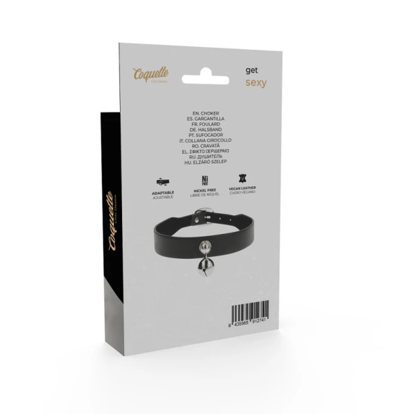 Coquette Accessories Fetish-halsband van veganistisch leer, verstelbaar 43 cm