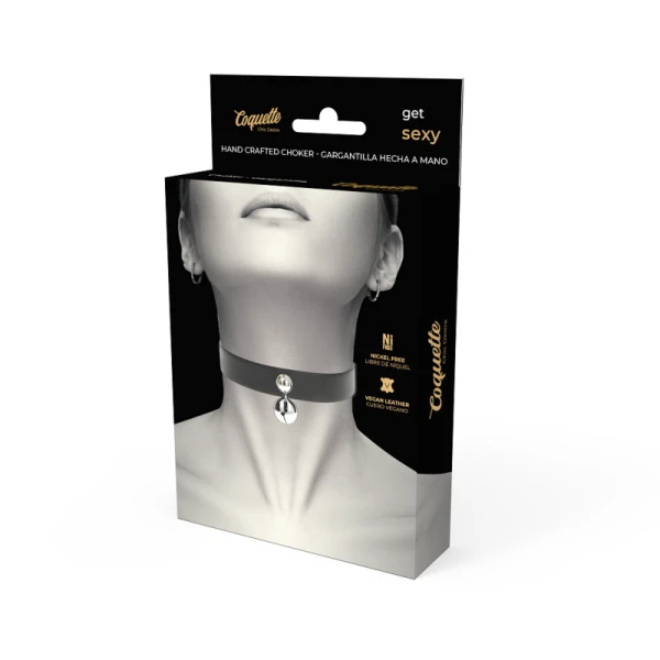 Coquette Accessories Fetish-halsband van veganistisch leer, verstelbaar 43 cm