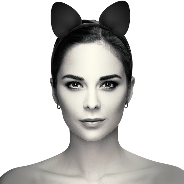 Coquette Accessories Hoofdband met Kattenoren van veganistisch leer