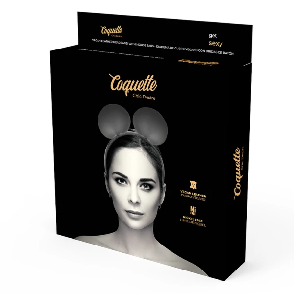 Coquette Accessories Hoofdband met muizenoren van veganistisch leer