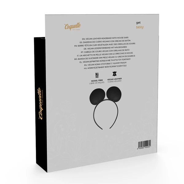 Coquette Accessories Hoofdband met muizenoren van veganistisch leer