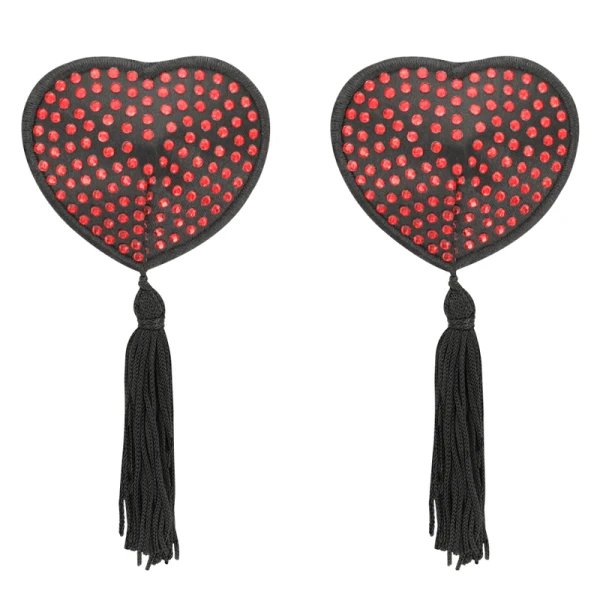 Coquette Accessories zelfklevende tepelbedekkingen rood/zwart