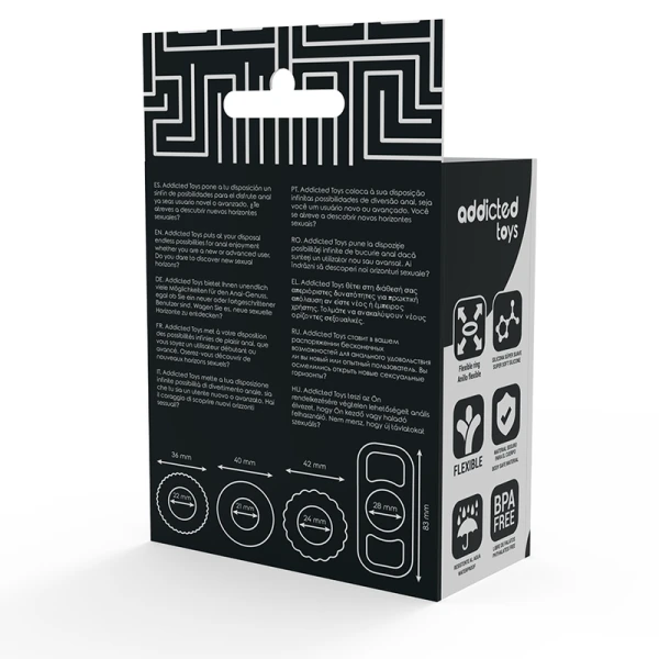 Addicted Toys Cock Ring Set 4 stuks flexibele siliconenringen