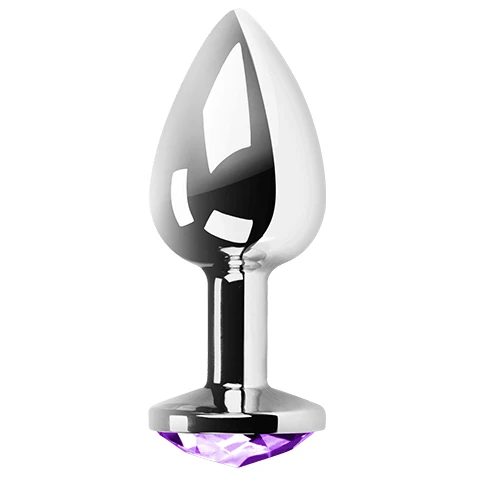 Secretplay Toys Anaalplug van aluminium met diamantdecoratie paars
