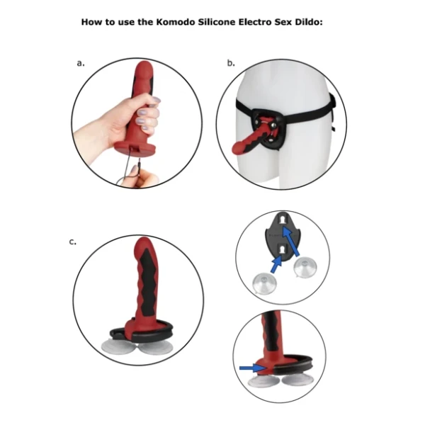 Electrastim Silikon-Dildo Komodo met elektrostimulatie, rood Electrastim Silikon-Dildo Komodo met elektrostimulatie, rood