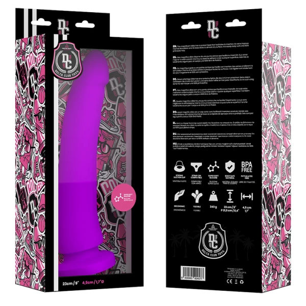 Deltaclub Silikon-Dildo mit natürlicher Form, 23 cm, lila