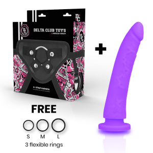 Deltaclub Toys Harness met siliconen dildo 17 cm paars Deltaclub Toys Harness met siliconen dildo 17 cm paars - Afbeelding 2