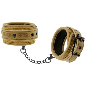 Fetish Submissive Foot Cuffs Made of Vegan Leather with Neoprene Lining