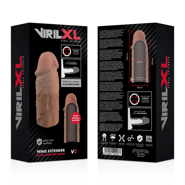 Virilxl Vloeibare Siliconen Penisverlenger V3 bruin