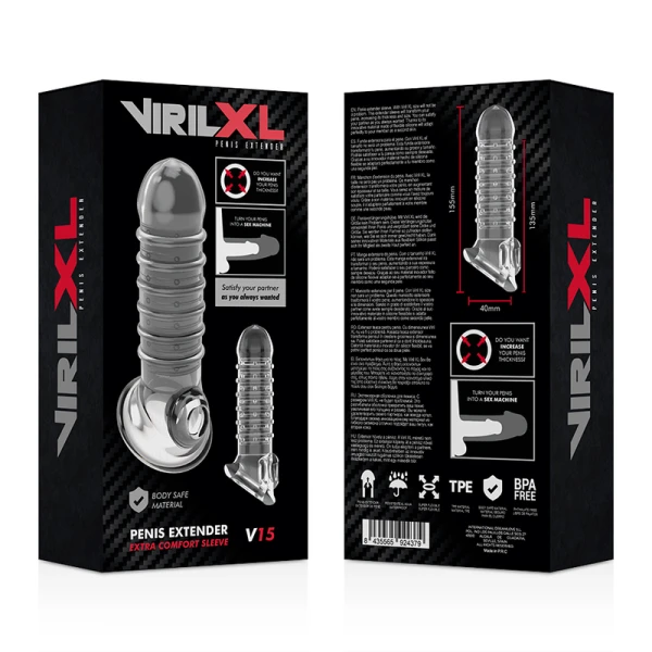 Virilxl Penisverlängerung en Penishuls V15 transparant Virilxl Penisverlängerung en Penishuls V15 transparant